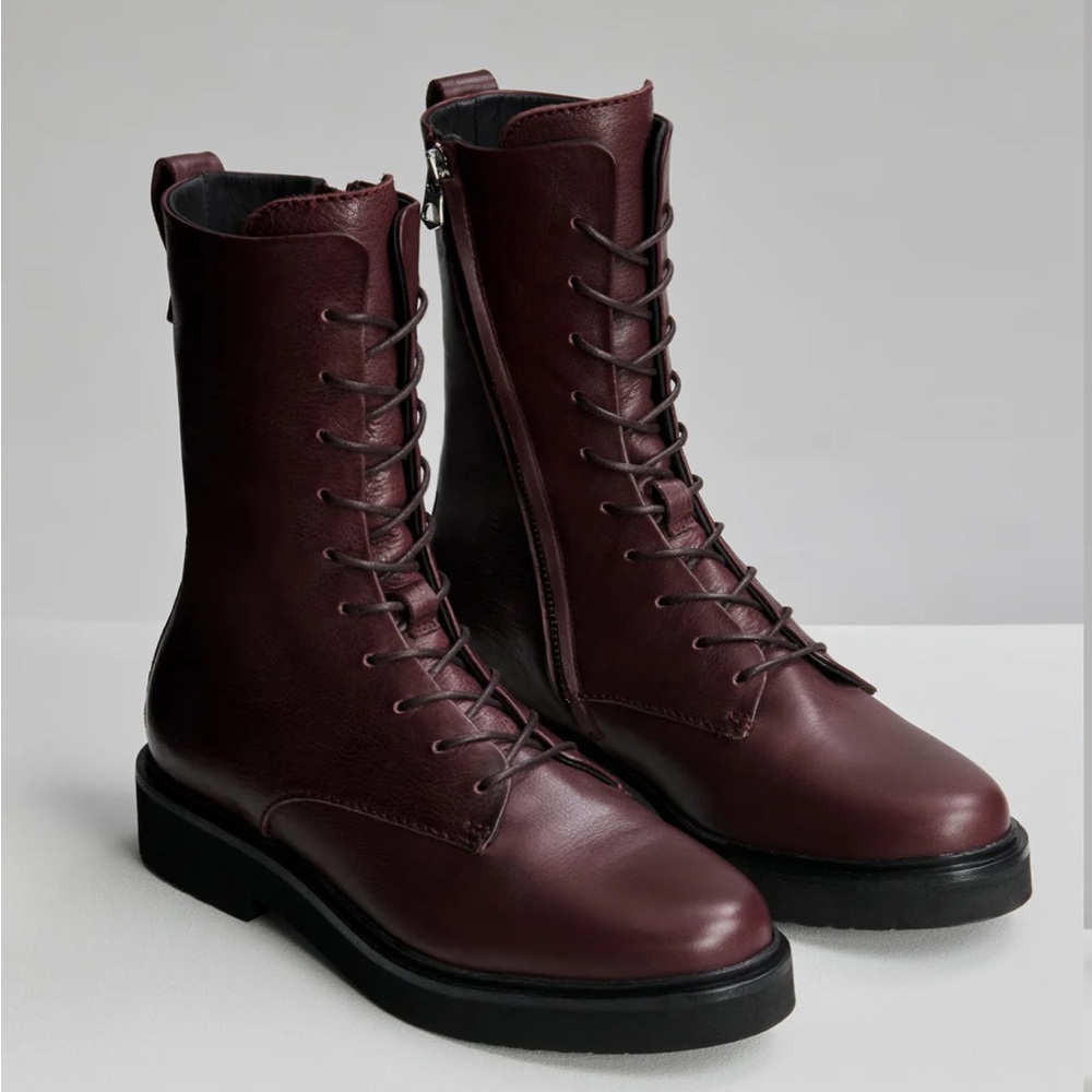 🌿NIB Varley Boyten Lace-Up Nappa Boot Decadent Chocolate Brown Women’s 7 (T5167)